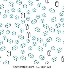 Light Blue, Green vector seamless, isometric cover in polygonal style. Abstract gradient illustration with rectangles. Pattern for trendy fabric, wallpapers.