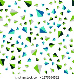 Light Blue, Green vector seamless, isometric background with triangles. Modern abstract illustration with colorful triangles. Pattern for design of fabric, wallpapers.
