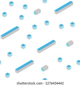 Light Blue, Green vector seamless, isometric texture in rectangular style. Decorative design in abstract style with rectangles. Design for textile, fabric, wallpapers.
