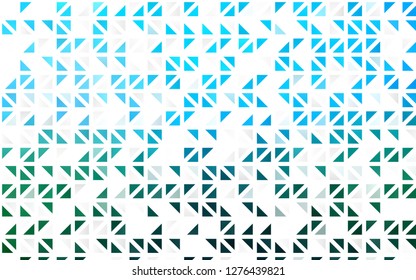 Light Blue, Green vector seamless layout with lines, triangles. Illustration with set of colorful triangles. Trendy design for wallpaper, fabric makers.