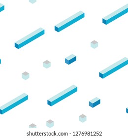 Light Blue, Green vector seamless, isometric template with rhombus. Modern abstract illustration with colorful rectangles. Pattern for design of fabric, wallpapers.