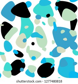Light Blue, Green vector seamless pattern with spheres. Blurred decorative design in abstract style with bubbles. Design for textile, fabric, wallpapers.