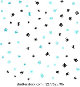 Light Blue, Green vector seamless cover with beautiful snowflakes. Shining colorful illustration with snow in christmas style. Design for wallpaper, fabric makers.