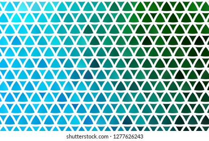 Light Blue, Green vector seamless template with crystals, triangles. Triangles on abstract background with colorful gradient. Design for textile, fabric, wallpapers.