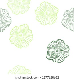 Light Blue, Green vector seamless abstract design with flowers. Doodle illustration of flowers in Origami style. Design for wallpaper, fabric makers.
