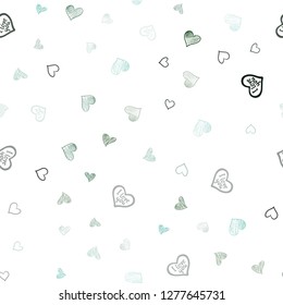 Light Blue, Green vector seamless layout with sweet hearts. Illustration with hearts in love concept for valentine's day. Pattern can be used for valentine's ad, booklets.