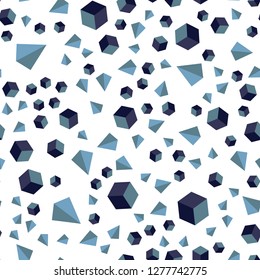 Light Blue, Green vector seamless, isometric layout with rectangles, triangles. Decorative design in abstract style with lines, cubes. Template for business cards, websites.