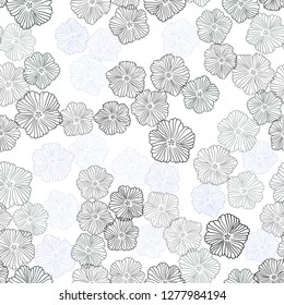 Light Blue, Green vector seamless abstract design with flowers. Colorful illustration in doodle style with flowers. Design for wallpaper, fabric makers.