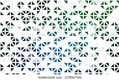 Light Blue, Green vector seamless cover in polygonal style. Abstract gradient illustration with triangles. Design for textile, fabric, wallpapers.