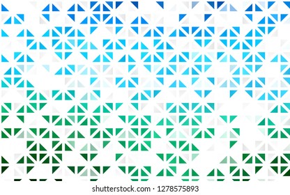 Light Blue, Green vector seamless template with crystals, triangles. Decorative design in abstract style with triangles. Pattern for design of window blinds, curtains.