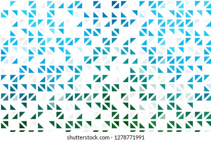 Light Blue, Green vector seamless template with crystals, triangles. Triangles on abstract background with colorful gradient. Trendy design for wallpaper, fabric makers.