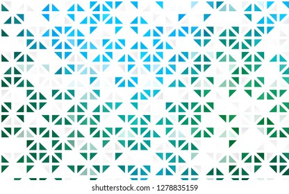 Light Blue, Green vector seamless texture in triangular style. Beautiful illustration with triangles in nature style. Pattern for design of window blinds, curtains.