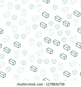 Light Blue, Green vector seamless, isometric layout with lines, rectangles. Modern abstract illustration with colorful rectangles. Template for business cards, websites.