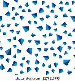 Light Blue, Green vector seamless, isometric cover with polygonal style. Illustration with set of colorful triangles. Pattern for design of fabric, wallpapers.