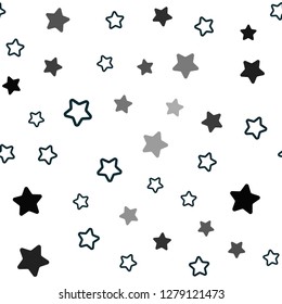 Light Blue, Green vector seamless template with sky stars. Shining colored illustration with stars. Pattern for design of fabric, wallpapers.