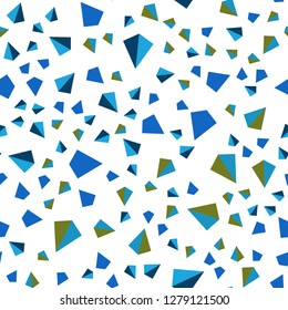 Light Blue, Green vector seamless, isometric background with triangles. Abstract gradient illustration with triangles. Texture for window blinds, curtains.