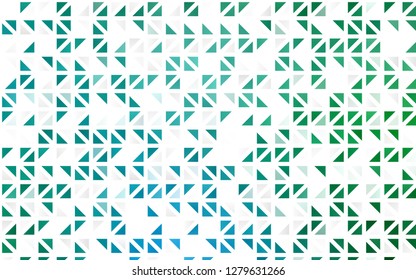 Light Blue, Green vector seamless template with crystals, triangles. Triangles on abstract background with colorful gradient. Pattern for design of fabric, wallpapers.