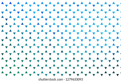 Light Blue, Green vector seamless pattern in polygonal style. Triangles on abstract background with colorful gradient. Pattern for design of fabric, wallpapers.