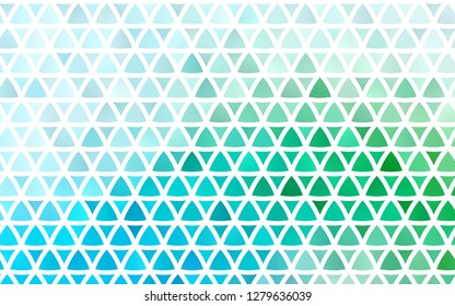 Light Blue, Green vector seamless layout with lines, triangles. Triangles on abstract background with colorful gradient. Trendy design for wallpaper, fabric makers.