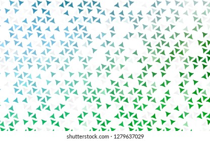 Light Blue, Green vector seamless layout with lines, triangles. Beautiful illustration with triangles in nature style. Design for textile, fabric, wallpapers.