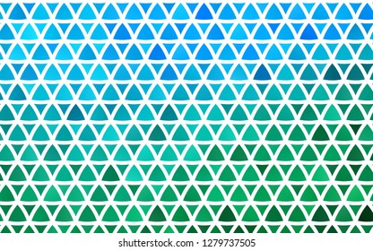 Light Blue, Green vector seamless layout with lines, triangles. Illustration with set of colorful triangles. Pattern for trendy fabric, wallpapers.