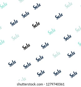 Light Blue, Green vector seamless pattern with sale signs. Abstract illustration with colorful gradient symbols of sales. Backdrop for ads, leaflets of Black Friday.