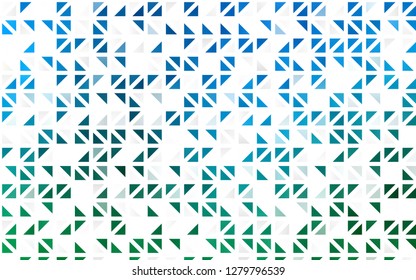 Light Blue, Green vector seamless layout with lines, triangles. Triangles on abstract background with colorful gradient. Template for business cards, websites.