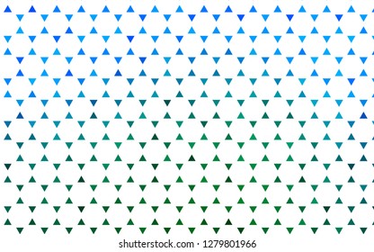 Light Blue, Green vector seamless background with triangles. Glitter abstract illustration with triangular shapes. Pattern for design of window blinds, curtains.