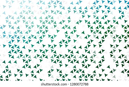 Light Blue, Green vector seamless texture in triangular style. Beautiful illustration with triangles in nature style. Pattern for trendy fabric, wallpapers.