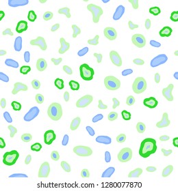 Light Blue, Green vector seamless background with bubbles. Blurred bubbles on abstract background with colorful gradient. Pattern for trendy fabric, wallpapers.