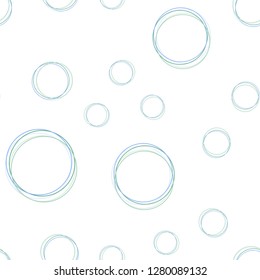 Light Blue, Green vector seamless template with circles. Blurred bubbles on abstract background with colorful gradient. Design for wallpaper, fabric makers.