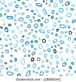 Light Blue, Green vector seamless texture with disks. Colorful illustration with blurred circles in nature style. Trendy design for wallpaper, fabric makers.