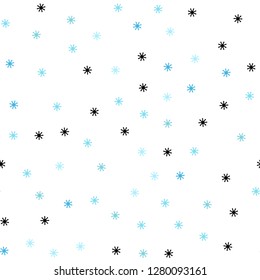 Light Blue, Green vector seamless template with ice snowflakes. Colorful decorative design in xmas style with snow. Design for wallpaper, fabric makers.