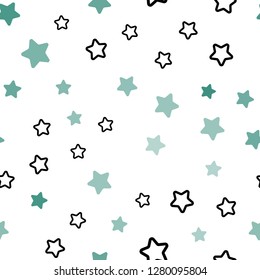 Light Blue, Green vector seamless layout with bright stars. Modern geometrical abstract illustration with stars. Design for wallpaper, fabric makers.