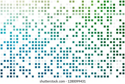 Light Blue, Green vector seamless texture in rectangular style. Illustration with set of colorful rectangles. Pattern for design of fabric, wallpapers.