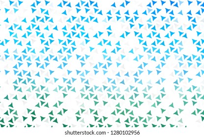Light Blue, Green vector seamless template with crystals, triangles. Decorative design in abstract style with triangles. Pattern for trendy fabric, wallpapers.