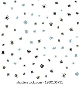 Light Blue, Green vector seamless pattern with christmas snowflakes. Colorful snowflakes with gradient on abstract background. Template for business cards, websites.
