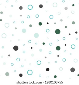 Light Blue, Green vector seamless template with circles. Beautiful colored illustration with blurred circles in nature style. Design for textile, fabric, wallpapers.