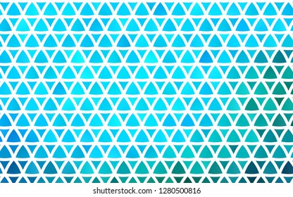 Light Blue, Green vector seamless background with triangles. Triangles on abstract background with colorful gradient. Pattern for design of fabric, wallpapers.