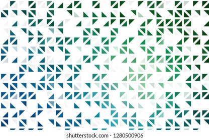 Light Blue, Green vector seamless cover in polygonal style. Glitter abstract illustration with triangular shapes. Pattern for design of window blinds, curtains.