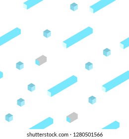 Light Blue, Green vector seamless, isometric backdrop with rhombus. Rectangles on abstract background with colorful gradient. Pattern for trendy fabric, wallpapers.
