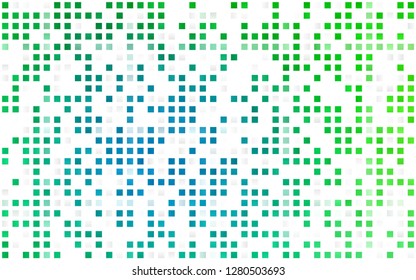 Light Blue, Green vector seamless cover in polygonal style. Glitter abstract illustration with rectangular shapes. Pattern for design of window blinds, curtains.