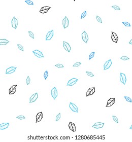 Light Blue, Green vector seamless elegant template with leaves. An elegant bright illustration with leaves in Natural style. Design for wallpaper, fabric makers.