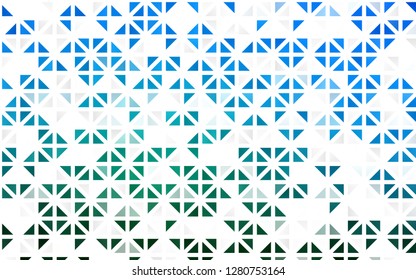Light Blue, Green vector seamless texture in triangular style. Illustration with set of colorful triangles. Trendy design for wallpaper, fabric makers.