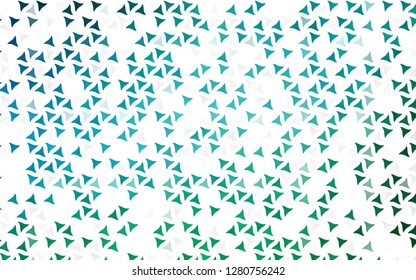 Light Blue, Green vector seamless template with crystals, triangles. Beautiful illustration with triangles in nature style. Trendy design for wallpaper, fabric makers.