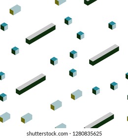 Light Blue, Green vector seamless, isometric texture in rectangular style. Rectangles on abstract background with colorful gradient. Texture for window blinds, curtains.