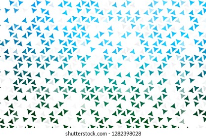 Light Blue, Green vector seamless background with triangles. Illustration with set of colorful triangles. Pattern for trendy fabric, wallpapers.
