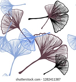 Light Blue, Green vector seamless natural artwork with leaves. Brand new colored illustration in blurry style with leaves. Design for textile, fabric, wallpapers.