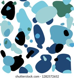 Light Blue, Green vector seamless texture with disks. Beautiful colored illustration with blurred circles in nature style. Texture for window blinds, curtains.