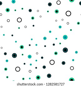 Light Blue, Green vector seamless cover with spots. Glitter abstract illustration with blurred drops of rain. Pattern for design of fabric, wallpapers.